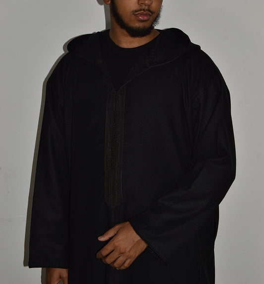 Black Hooded Djellaba