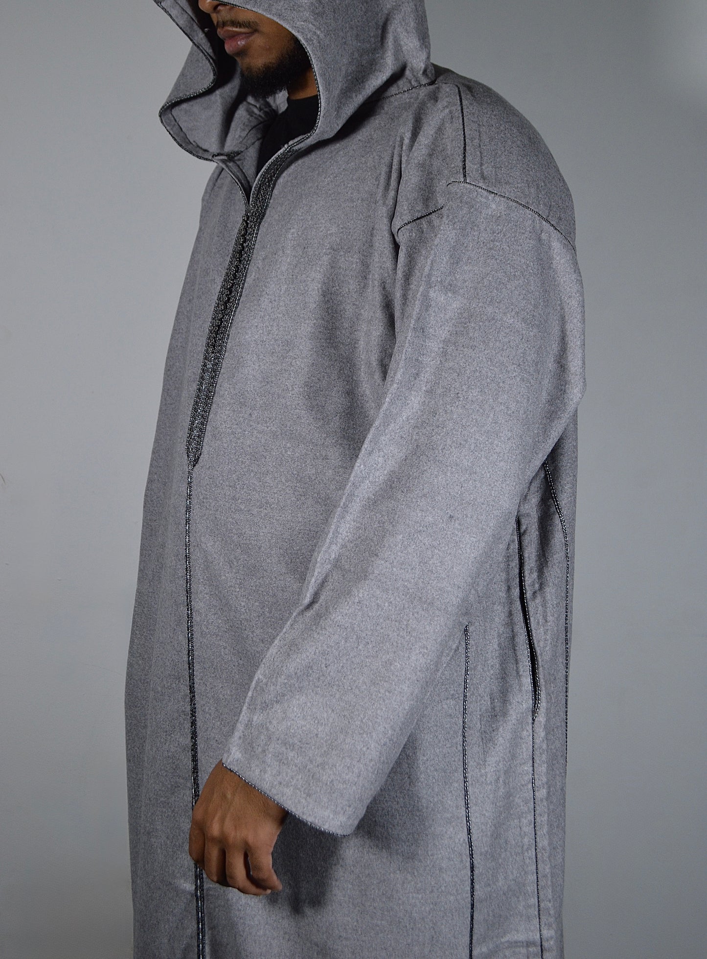 Grey Hooded Djellaba